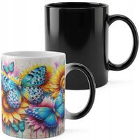 KUBEK MAGICZNY 330ML DRUK - MOTYL MOTYLE ROBAK SKRZYDŁA WIOSNA KWIATY