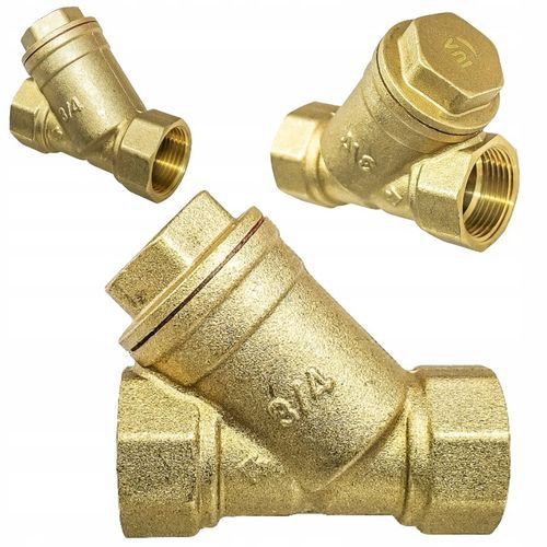 FILTR SKOŚNY MOSIĘŻNY SIATKOWY DO WODY 3/4" DN15 SOLIDNY MOCNY TMAX = 120°C na Arena.pl