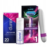 DUREX ZESTAW INTENSE WIBRATOR ROZKOSZ ORGAZM ŻEL INTENSE NAWILŻENIE SEX