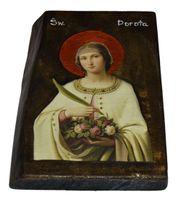 Ikona Święta Dorota patronka botaników górników ogrodników kwiaciarzy