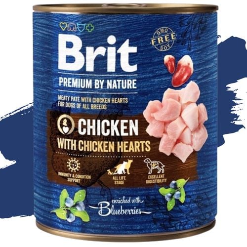 mokra karma dla psa z kurczakiem brit premium by nature 800g chicken hearts na Arena.pl