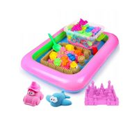 KINETYCZNY PIASEK Zestaw 2,5 kg BASEN FOREMKI ŁOPATKA XL SUPER PLASTYCZNY