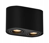 Lampa sufitowa natynkowa podwójna czarna do salonu 2xGU10 max 42W Rabalux