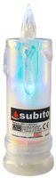 Świeca brokatowa LED SUBITO C502 H180 OPAL biała zimna (980) 1 sztuka