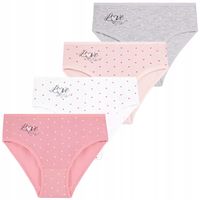 Majtki Dziewczęce Figi Bawełniane w Serduszka Mix Kolor 4pak MORAJ 158-164