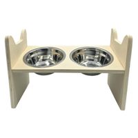 Stojak na miski dla kota 2 x miska stalowa