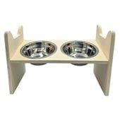Stojak na miski dla kota 2 x miska stalowa
