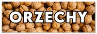 BANER reklamowy oczkowany plandeka ORZECHY budynek płot stoisko 150 cm