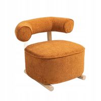 Fotel wypoczynkowy musztardowy styl japandi VITA 72x81x67 cm HOMLA