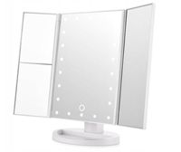 LUSTERKO KOSMETYCZNE DO MAKIJAŻU SKŁADANE 22 LED MAKIJAŻ 3X POWIĘKSZENIE !