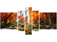 80CM 160CM OBRAZ 5 ELEM JESIENNY WODOSPAD DRUK ŚCIENNY