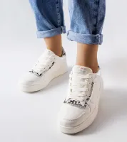 Białe trampki damskie sneakersy z eko skóry Nelma 39
