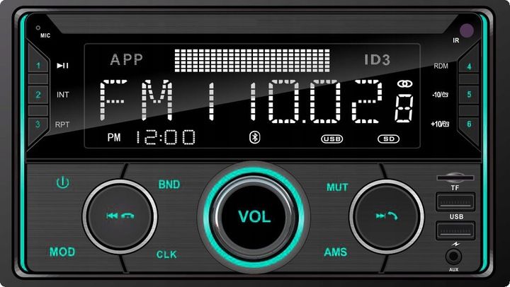 RADIO SAMOCHODOWE 2-DIN BLUETOOTH USB SD RDS LCD RGB MIKROFON PILOT zdjęcie 4