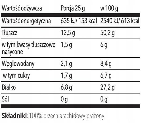 MASŁO ORZECHOWE 1kg CRUNCHY 100% PEANUT BUTTER na Arena.pl