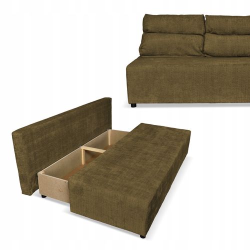 Kanapa sofa KIMO funkcja spania pojemnik Family Meble Ramona brązowy welur na Arena.pl