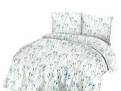 Pościel bawełniana 180x200 biała delikatne niebieskie kwiaty