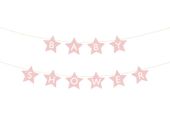 Baner papierowy Baby Shower gwiazdki, różowy