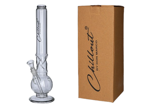 Bongo Szklane z Dużą Komorą Wodną Chillout 40 cm Fajka Wodna Kula 50 mm na Arena.pl