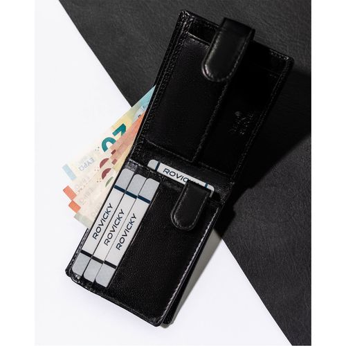 portfel męski z rfid w czarnym kolorze - rovicky na Arena.pl