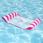Materac Dmuchany Do Pływania Plażowy Z Siatką Różowy Flaming