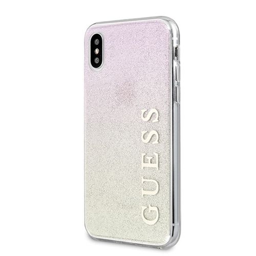Guess Glitter Gradient - Etui iPhone Xs / X (Gold/Pink) na Arena.pl