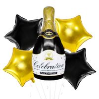 Zestaw balonów z szampanem Celebration, czarno-złoty