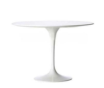 Stół Fiber 120 inspirowany Tulip Table MDF biały okrągły zdjęcie 1