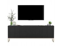 Komoda RTV, szafka, glamour, GRAVO, 150x37x53 cm, czarny, mat | TYLETEGOTU