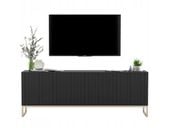 Komoda RTV, szafka, glamour, GRAVO, 150x37x53 cm, czarny, mat | TYLETEGOTU