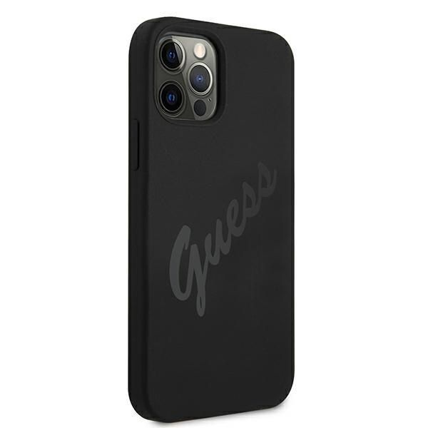 Guess GUHCP12LLSVSBK iPhone 12 Pro Max 6,7" czarny/black hardcase Script zdjęcie 4
