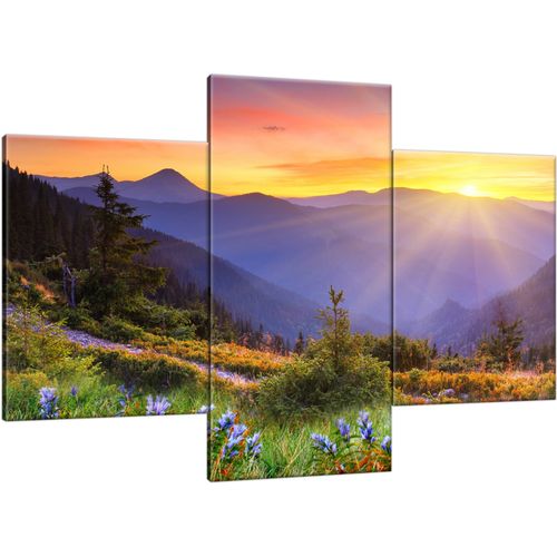 Obraz Tryptyk 90X60 Łąką W Górach Łąka na Arena.pl