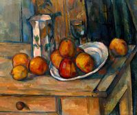 Still Life with Milk Jug and Fruit, Paul Cézanne - plakat 80x60 cm