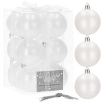 Bombki choinkowe 12 szt. biały mat zestaw choinkowy