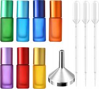 2 x SZKLANA BUTELECZKA NA PERFUMY 7x OLEJEK ETERYCZNY ROLL ON PODRÓŻNA 5ML