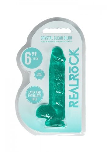 6 / 15 cm realistic dildo with balls   turquoise na Arena.pl