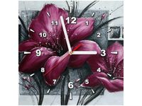 30X30CM ZEGAR MAKOWY DUET OBRAZ DREWNO