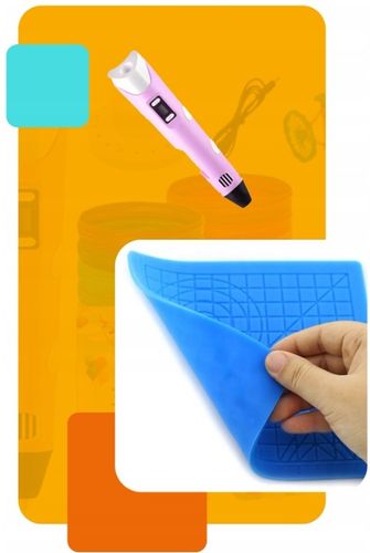 DŁUGOPIS 3D DRUKARKA 3D DLA DZIECI RÓŻOWY + WKŁAD 310m + MATA + SZABLONY na Arena.pl