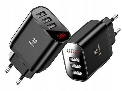 BASEUS MOCNA ŁADOWARKA SIECIOWA 3X USB 3A LED na Arena.pl
