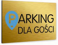 Tabliczka znak informacyjny 30x20 Złota PARKING DLA GOŚCI Aluminiowa