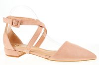 Czółenka sandały zamszowe na niskim obcasie różowe Rozmiar obuwia - 39