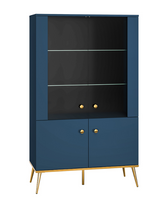 Witryna Niska 4- Drzwiowa 4D 92 cm Błękit Ciemny MARIANA ML