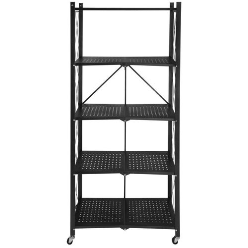Regał składany GESTEL 5 poziomów czarny na kółkach na Arena.pl