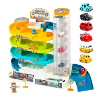 PARKING GARAŻ SAMOCHODOWY Z WINDĄ ZE ŚWIATŁEM I DŹWIĘKIEM AUTA ZAKRĘCONY