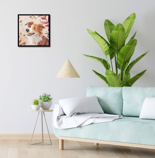 Plakat 40x40cm Collie Jesienną Porą zdjęcie 4