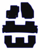 Dywaniki welurowe CARLUX-BLUE Ford S-MAX MK1 FL 7-os. czarno-niebieskie