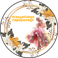 Opłatek na tort Ramka Boho Kwiaty Postać Kobieta Okazjonalny 18 30 40 50 60