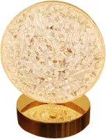 Lampa stołowa LED kryształowa metalowa złota dotykowa 3-barwy CCT USB