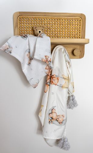 Przytulanka miś muslin personalizacja na Arena.pl