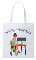 Dla Sekretarki Na Prezent Torba Eco Biała Shopper Z Nadrukiem Ze Zdjęciem