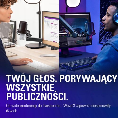 Mikrofon Studyjny Elgato Wave:3 White Pojemnościowy USB-C Stream Dla Graczy na Arena.pl